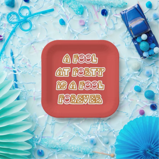 Plato De Papel Tonto para siempre (Fiesta)