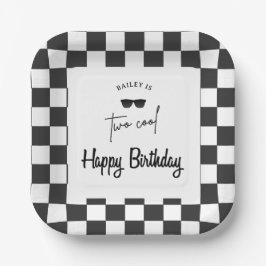 Plato De Papel Too Cool 2do Cumpleaños 