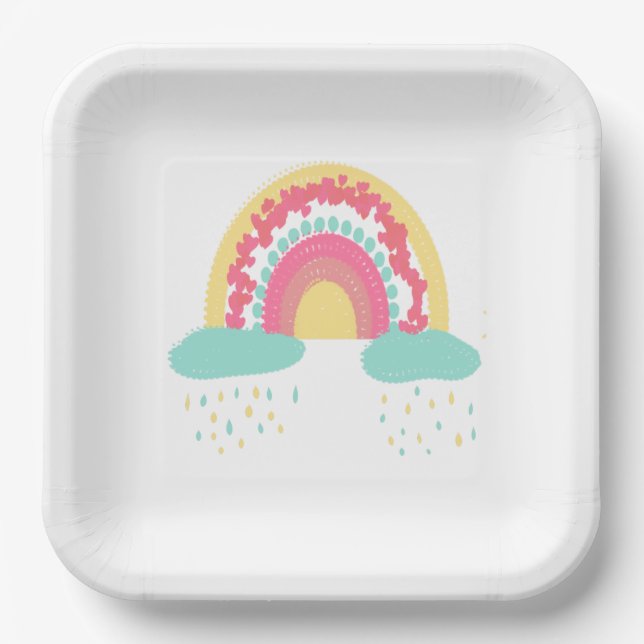 Plato De Papel Tootsie Fruity Rainbow Paper Plate (Anverso)