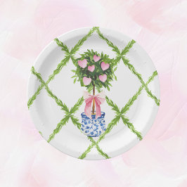 Plato De Papel Topiario cardíaco el día de San Valentín, abuelo m