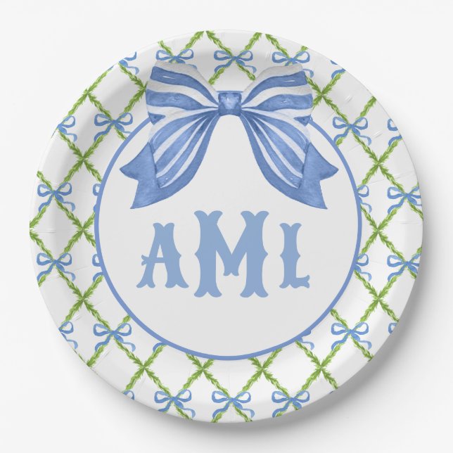 Plato De Papel Topiary Grandmillennial | Monograma (Anverso)