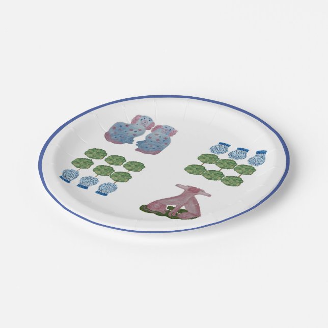 Plato De Papel Topiary Staffordshire Perros Ginger Jar (Angular)