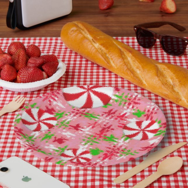 Plato De Papel Torbellino de menta  (Picnic)