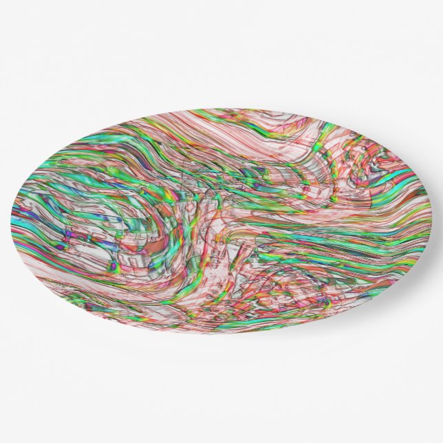 Plato De Papel Tormenta de huellas torcidas (Angular)