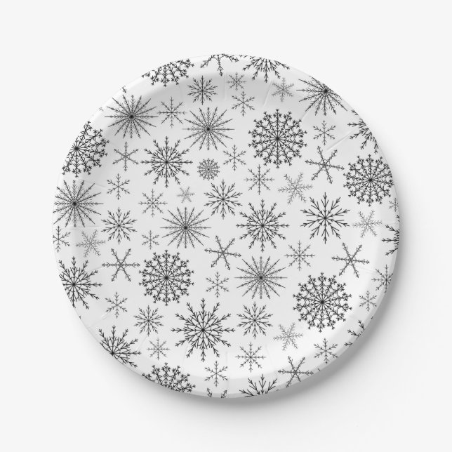 Plato De Papel Tormenta de nieve simple (Anverso)