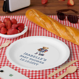 Plato De Papel Torneo de Teddy Bear Baby Shower