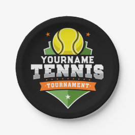 Plato De Papel Torneo Personalizado de NOMBRE para Jugador de Ten