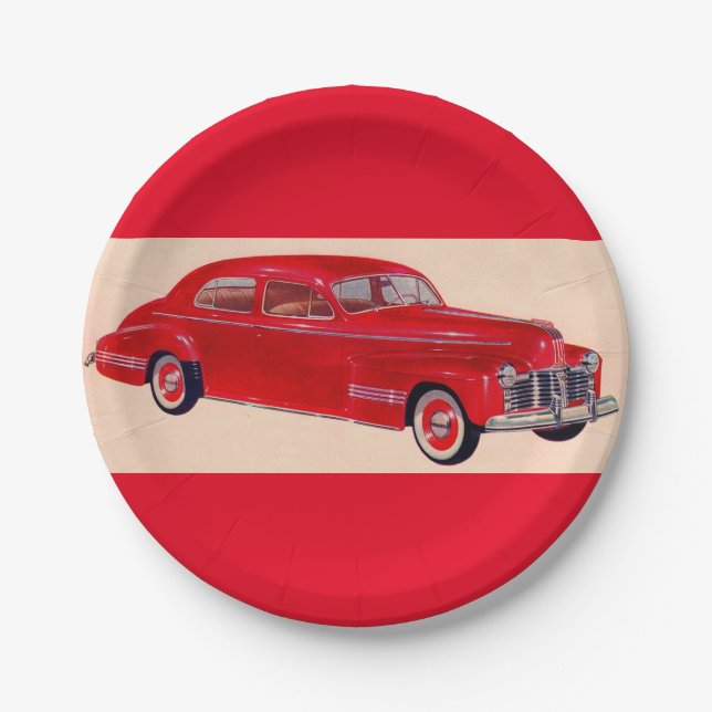 Plato De Papel Torpedo Pontiac rojo (Anverso)