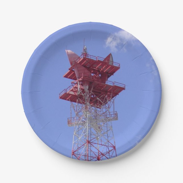 Plato De Papel Torre de telecomunicaciones de microondas (Anverso)
