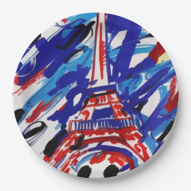 Plato De Papel Torre Eiffel (Anverso)