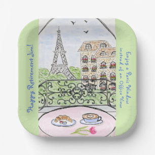Plato De Papel Torre Eiffel caprichosa de París JUBILACIÓN