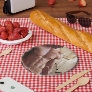 Plato De Papel Torso masculino musculoso sin camiseta de Slippery