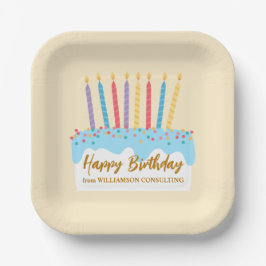 Plato De Papel Torta de Cumpleaños Chic Personalizada para Fiesta