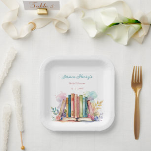 Plato De Papel Torta de Cumpleaños de Novela Bridal Shower