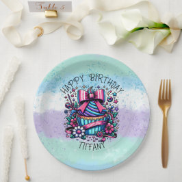 Plato De Papel Torta de cumpleaños Personalizada caprichosa