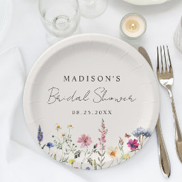 Plato De Papel Torta de Despedida de Soltera Elegante de Pradera 