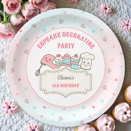 Plato De Papel Torta de tarta decorada Fiesta Cute Baking Chica C