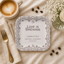 Torta Nupcial Caprichosa Marrón El Amor Está Madur