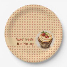 Plato De Papel Tortas y puntos