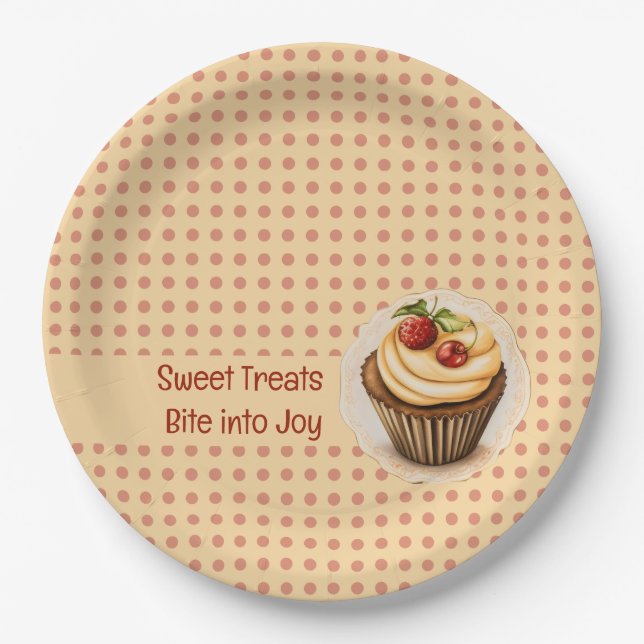 Plato De Papel Tortas y puntos (Anverso)