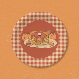 Plato De Papel Tortitas - Placa de papel con estampado de cuadros