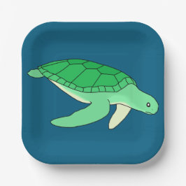 Plato De Papel Tortuga espaldar plana