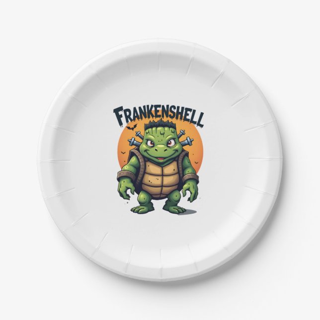 Plato De Papel Tortuga Frankenshell (Anverso)