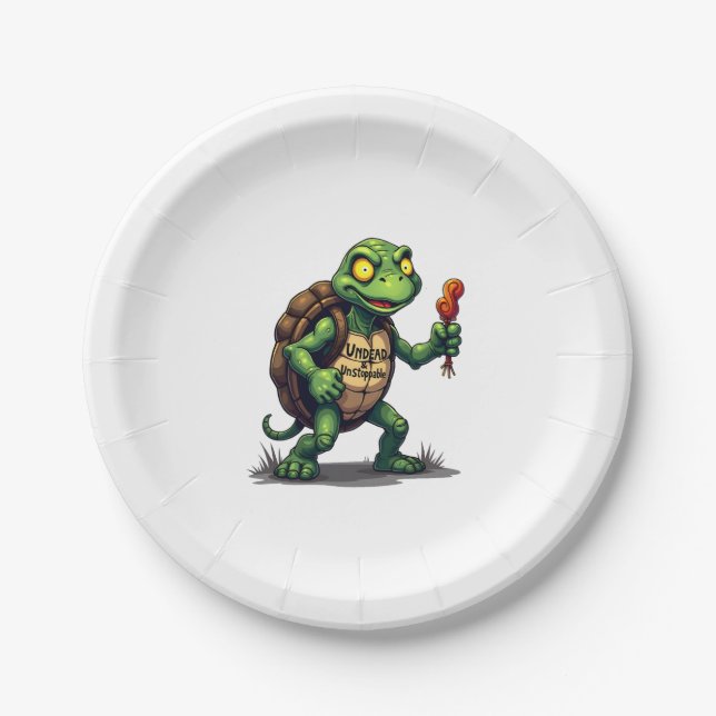 Plato De Papel Tortuga zombie (Anverso)