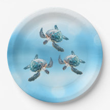 Tortugas marinas 3D tema del océano