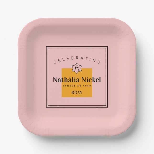 Plato De Papel Tosta de champaña (Anverso)