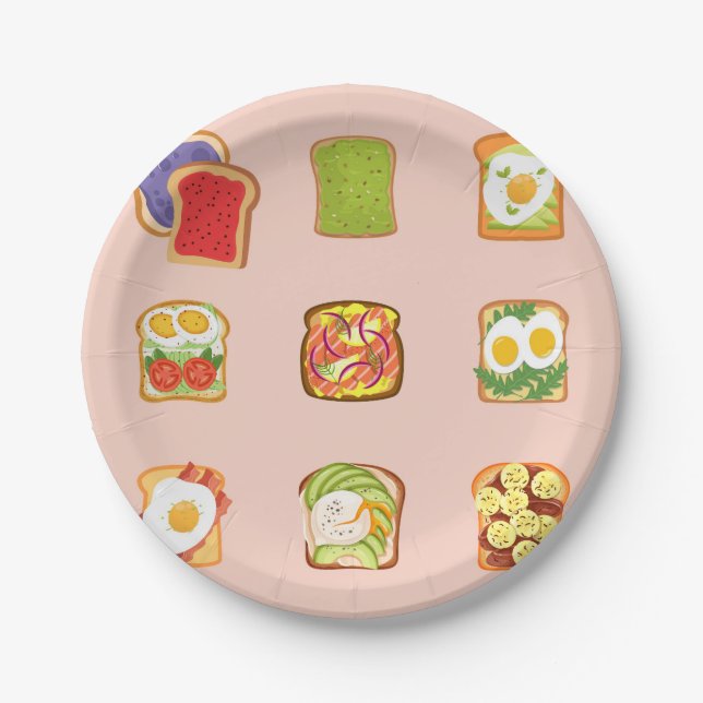 Plato De Papel Tostada de Brunch (Anverso)
