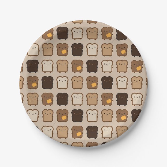 Plato De Papel Tostada de Kawaii (Anverso)