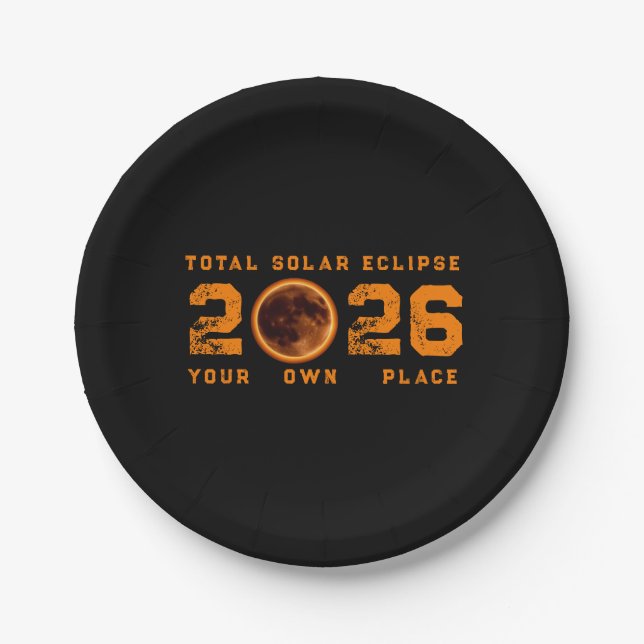 Plato De Papel Total Solar Eclipse August 12 2026 (Anverso)