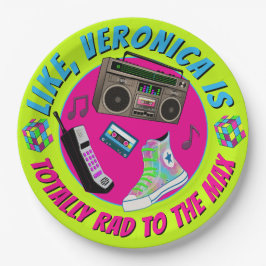 Plato De Papel Totally 80s Retro Birthday Party Invitation