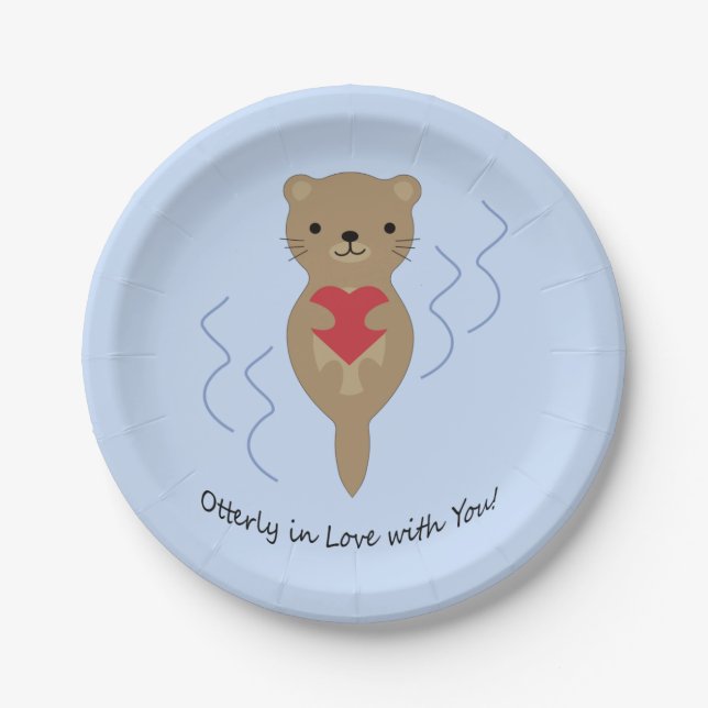 Plato De Papel Totalmente enamorado de ti Otter (Anverso)