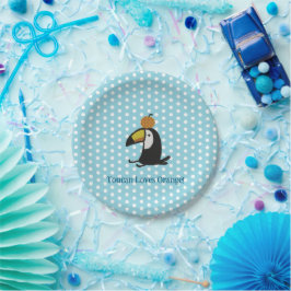 Plato De Papel Toucan Loves Orange