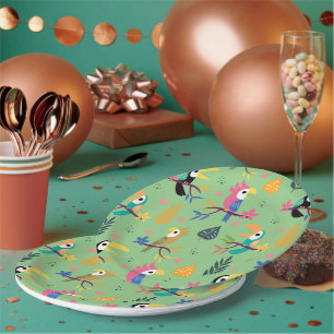 Plato De Papel Toucans & Parrotts
