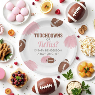 Plato De Papel Touchdowns o Tutús Revelación de Género