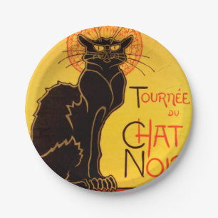 Plato De Papel Tournee de Chat Noir - Gato negro
