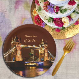 Plato De Papel Tower Bridge y London at Night, Inglaterra/fiesta 