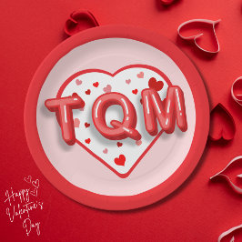 Plato De Papel TQM - Red and Pink Valentine's