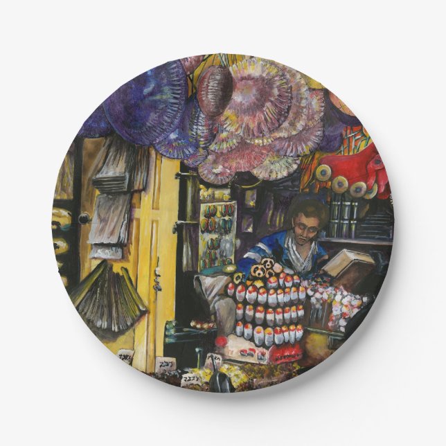 Plato De Papel Tradiciones del antiguo comercio, Jerusalén (Anverso)