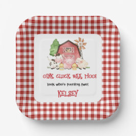 Plato De Papel Traditional Farm Theme Birthday Paper Plates