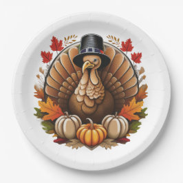 Plato De Papel Traditional Thanksgiving Design