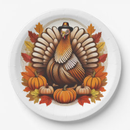 Plato De Papel Traditional Thanksgiving Design