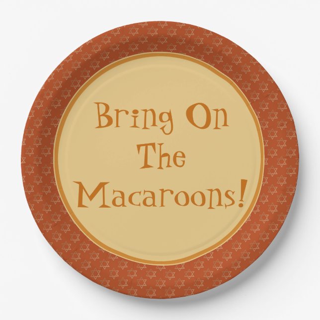 Plato De Papel ¡Traigan Los Macarons! Placa de servicio (Anverso)