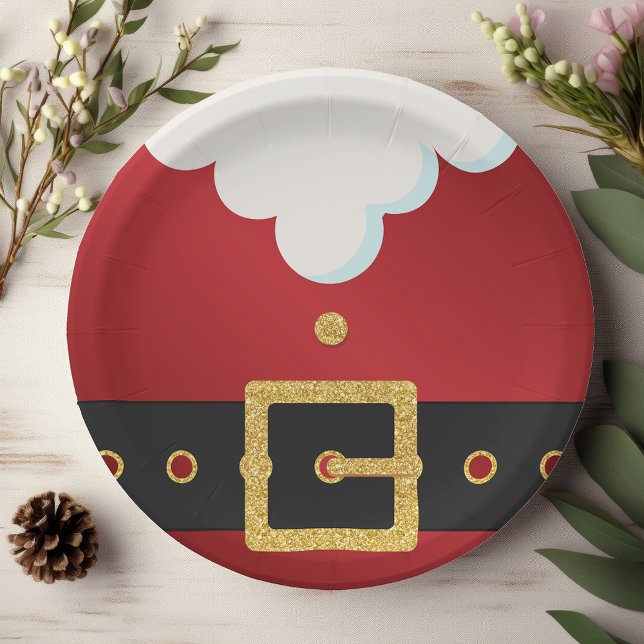 Plato De Papel Traje de Santa Vientre Navidad (Subido por el creador)