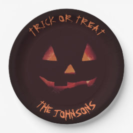 Plato De Papel Tramitar o tratar la fiesta de Halloween de la Cal