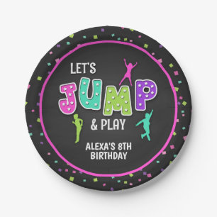 Plato De Papel Trampoline Birthday Party Plate - Chica
