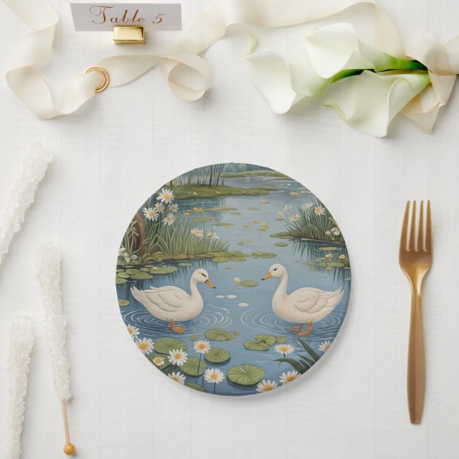 Plato De Papel Tranquilidad en el pontón (Boda)